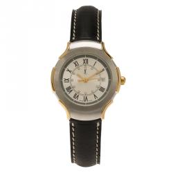 مملوكة مسبقًا Saint Laurent Paris Silver Gold-Plated Stainless Steel Classic Women's Wristwatch 28MM