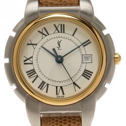 Saint Laurent Paris White Gold-Plated Stainless Steel Classic Women's Wristwatch 28MM