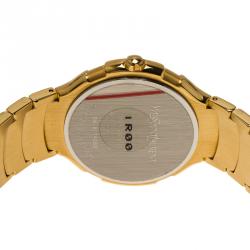 Saint Laurent Paris White Gold-Plated Stainless Steel Classic Unisex Wristwatch 36MM