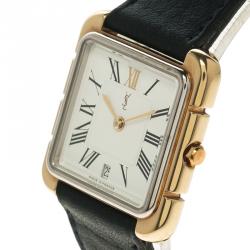 Saint Laurent Paris White Gold-Plated Steel Women's Wristwatch 27MM