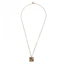 Pre Owned Salvatore Ferragamo Gold Tone Long Necklace