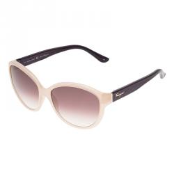 Pre Owned Salvatore Ferragamo Rose and Purple SF717S Oval Sunglasses