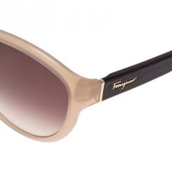 Pre Owned Salvatore Ferragamo Rose and Purple SF717S Oval Sunglasses