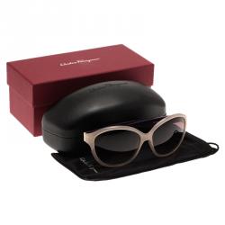 Pre Owned Salvatore Ferragamo Rose and Purple SF717S Oval Sunglasses