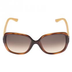 Pre Owned Salvatore Ferragamo Tortoise and Yellow SF715S Square Sunglasses