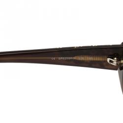 Pre Owned Salvatore Ferragamo Brown Crystal Embellished Cat Eye Sunglasses