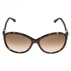 Pre Owned Salvatore Ferragamo Tortoise Frame SF645S Bow Round Sunglasses