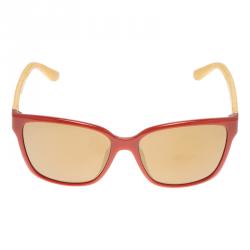 Pre Owned Salvatore Ferragamo Red and Yellow SF716S Wayfarer Sunglasses