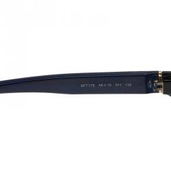 Pre Owned Salvatore Ferragamo Black and Blue SF717S Oval Sunglasses