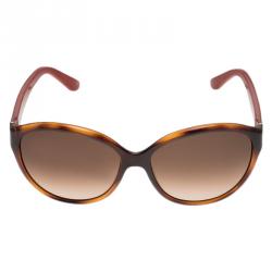 Pre Owned Salvatore Ferragamo Tortoise and Red SF717S Oval Sunglasses
