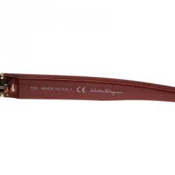 Pre Owned Salvatore Ferragamo Tortoise and Red SF717S Oval Sunglasses