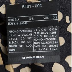 Pre Owned Salvatore Ferragamo Black Printed Silk Long Sleeve Shirt M