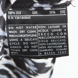 Pre Owned Salvatore Ferragamo Multicolor Printed Silk Tie Detail Long Sleeve Blouse M