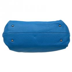 Pre Owned Salvatore Ferragamo Blue Leather Medium Sofia Tote