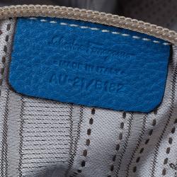 Pre Owned Salvatore Ferragamo Blue Leather Medium Sofia Tote