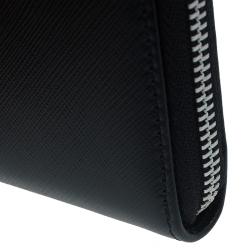 مملوكة مسبقًا محفظة سالفاتوري فيراغامو دوبل غانسيو جلد أسود بسحاب محيط و سلسلة