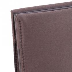 Pre Owned Salvatore Ferragamo Taupe Satin Musa Evening Clutch