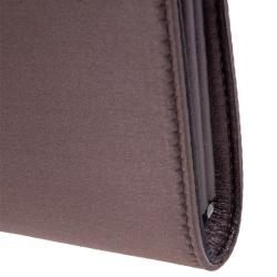 Pre Owned Salvatore Ferragamo Taupe Satin Musa Evening Clutch