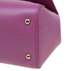 Pre Owned Salvatore Ferragamo Anemon Pink Leather Carrie Top Handle Bag