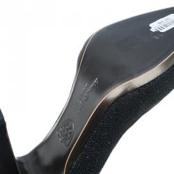 Pre Owned Salvatore Ferragamo Black Satin Riflessa Pumps Size 42