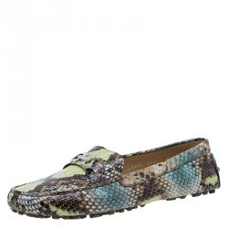 مملوكة مسبقًا Salvatore Ferragamo Multicolor Python Print Saba Loafers Size 41.5