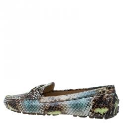 مملوكة مسبقًا Salvatore Ferragamo Multicolor Python Print Saba Loafers Size 41.5