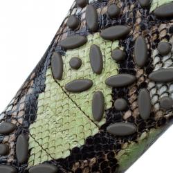 مملوكة مسبقًا Salvatore Ferragamo Multicolor Python Print Saba Loafers Size 41.5