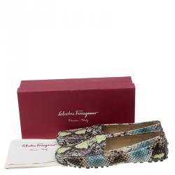 مملوكة مسبقًا Salvatore Ferragamo Multicolor Python Print Saba Loafers Size 41.5