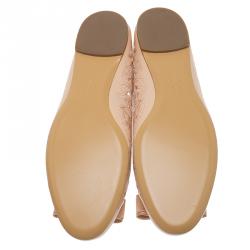 Pre Owned Salvatore Ferragamo Beige Laser Cut Leather Varina Ballet Flats Size 41