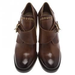 Pre Owned Salvatore Ferragamo Brown Leather Nevers Boots Size 39.5
