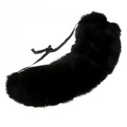 Salvatore Ferragamo Black Fox Fur Collar
