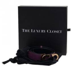 Pre Owned حزام سالفاتوري فيراغامو جانشيني بوجهين جلد بنفسجي 75 سم