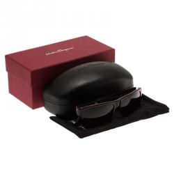 Salvatore Ferragamo Burgundy SF618S Rectangle Sunglasses