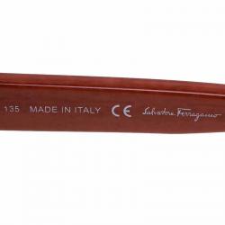 Pre Owned Salvatore Ferragamo Tortoise and Red SF716S Wayfarer Sunglasses