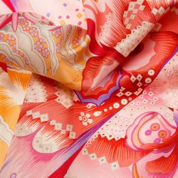 Salvatore Ferragamo Pink Butterfly Print Square Silk Scarf