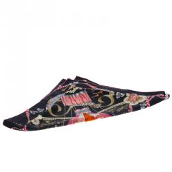 Pre Owned Salvatore Ferragamo Multicolor Hot Air Balloon Print Silk Square Scarf