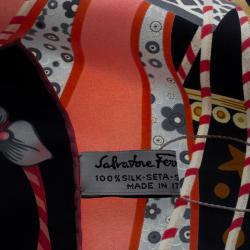 Pre Owned Salvatore Ferragamo Multicolor Hot Air Balloon Print Silk Square Scarf
