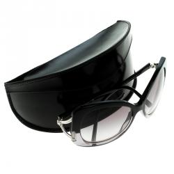 Pre Owned Salvatore Ferragamo Black 2167-B Over Sized Sunglasses