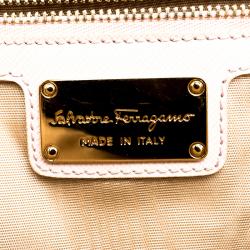 Pre Owned حقيبة كتف سالفاتوري فيراغامو جيني جلد وردية فاتحة