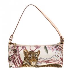 Salvatore Ferragamo Nylon Jungle Print Pochette