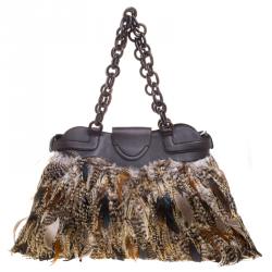 Pre Owned حقيبة سالفاتوري فيراغامو ريش متعدد الألوان