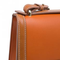 Salvatore Ferragamo Orange Bi Color Leather Marisol Shoulder Bag