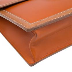Salvatore Ferragamo Orange Bi Color Leather Marisol Shoulder Bag