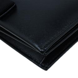 Pre Owned محفظة سالفاتوري فيراغامو ميس فارا بسلسلة جلد أسود