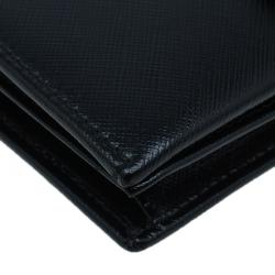 Pre Owned محفظة سالفاتوري فيراغامو ميس فارا بسلسلة جلد أسود