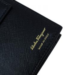 Pre Owned محفظة سالفاتوري فيراغامو ميس فارا بسلسلة جلد أسود