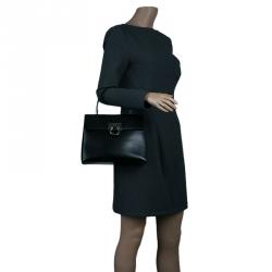 Salvatore Ferragamo Black Leather Kelly Top Handle Bag