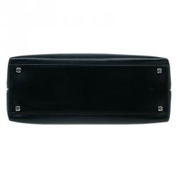 Salvatore Ferragamo Black Leather Kelly Top Handle Bag