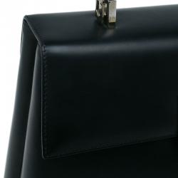 Salvatore Ferragamo Black Leather Kelly Top Handle Bag