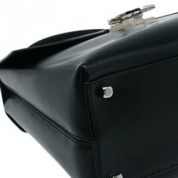 Salvatore Ferragamo Black Leather Kelly Top Handle Bag